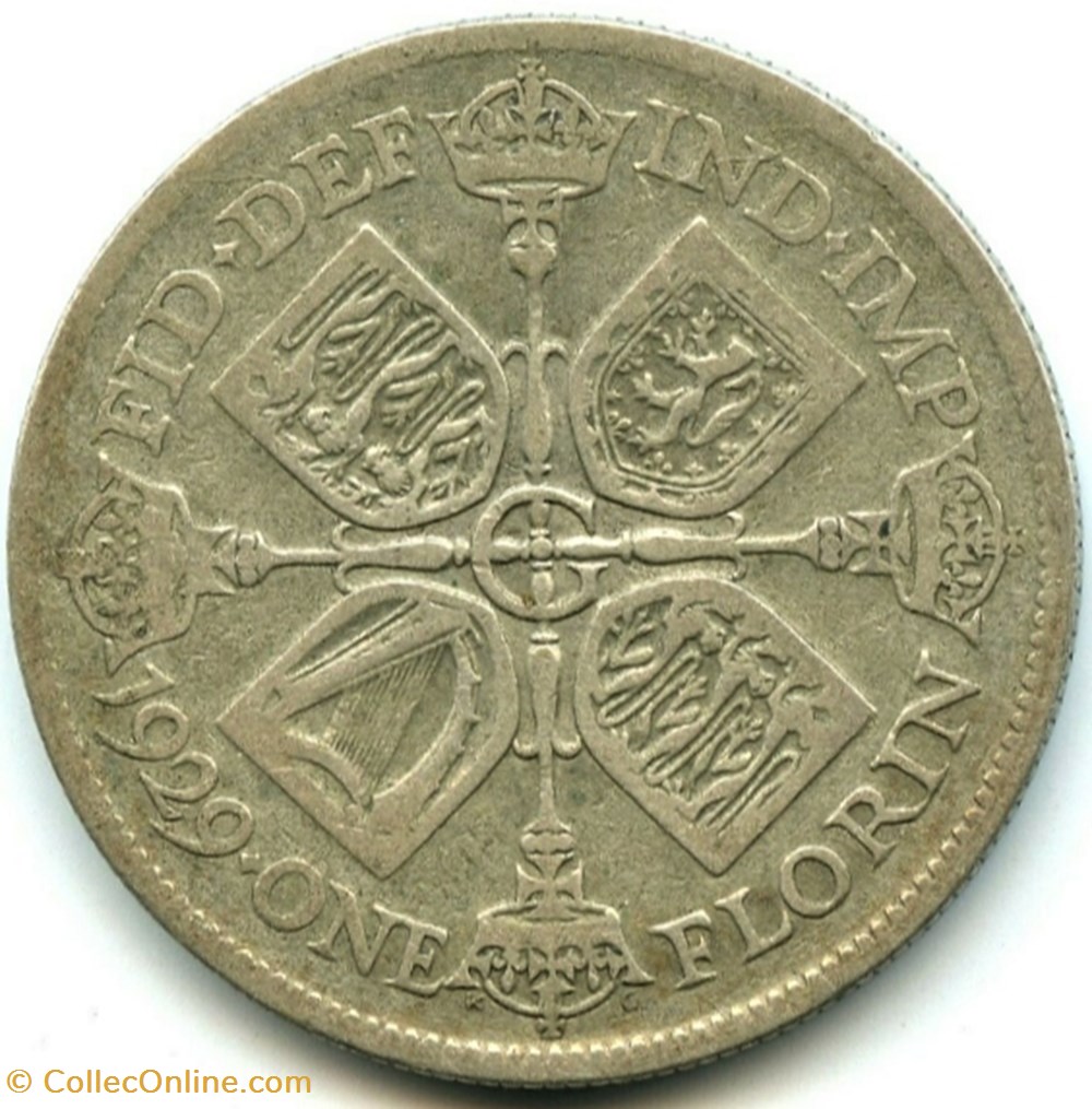 monnaies monde royaume uni george v one florin 1929 great britain