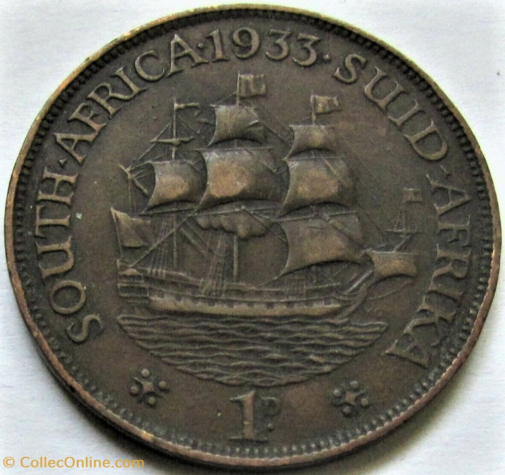 George V - One Penny 1933 - South Africa 3 monnaies monde afrique du sud george v one penny 1933 south africa