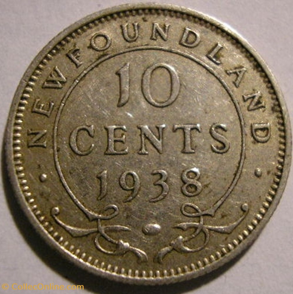 George VI - 10 Cents 1938 Newfoundland monnaie monde canadum george vi 10 cents 1938 newfoundland