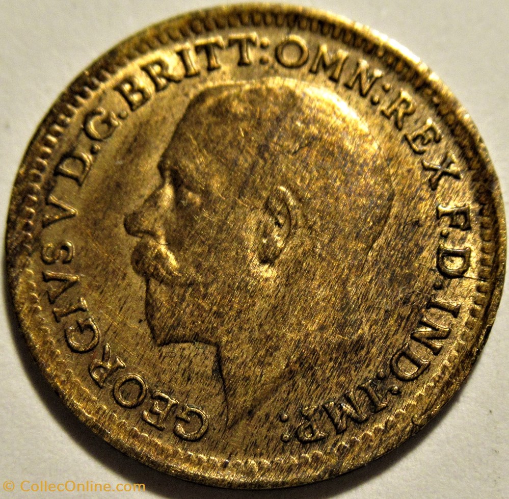 George V - One Third Farthing 1913 - United Kingdom (ex.2) 2 monnaies monde royaume george v one third farthing 1913 united kingdom ex 2