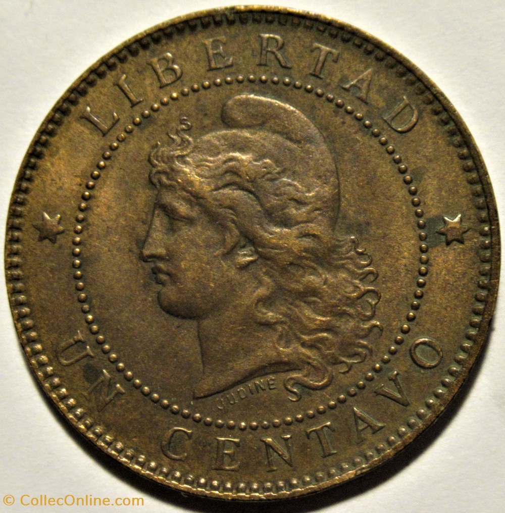 Argentina - Un Centavo 1893 2 monnaies monde argentine argentina un centavo 1893