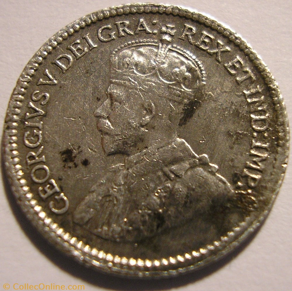 George V - 5 Cents 1917 monnaie monde canadum george v 5 cents 1917