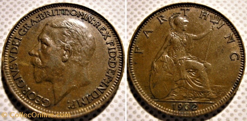 George V - Farthing 1932 - Great Britain monnaies monde royaume uni george v farthing 1932 great britain