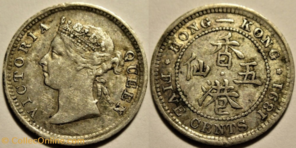 Victoria - 5 Cents 1891 - Hong-Kong monnaies monde victoria 5 cents 1891 hong kong