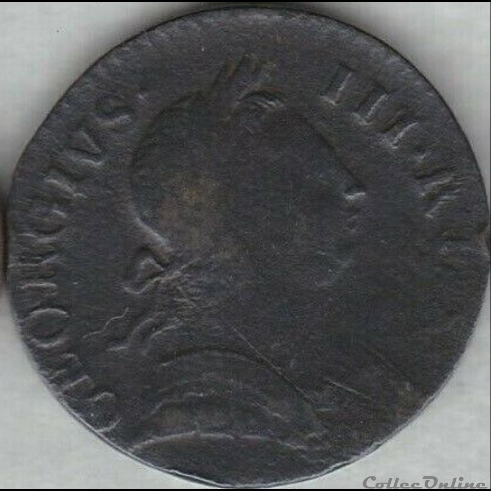 monnaie monde etat uni 1773 half penny no regal george iii of great britain ex 2