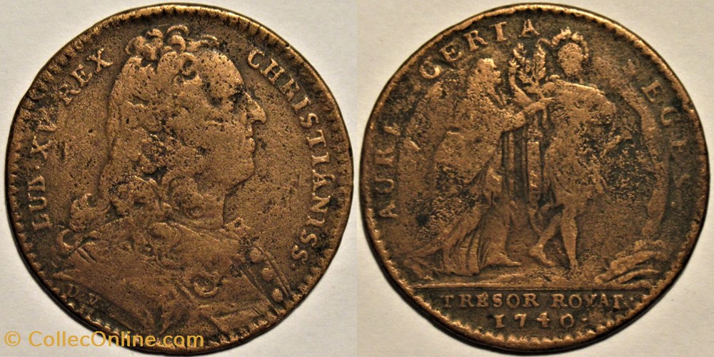 Louis XV - 1740, Jeton du Trésor Royal monnaies paranumismatique jetons poids louis xv 1740 jeton du tresor royal
