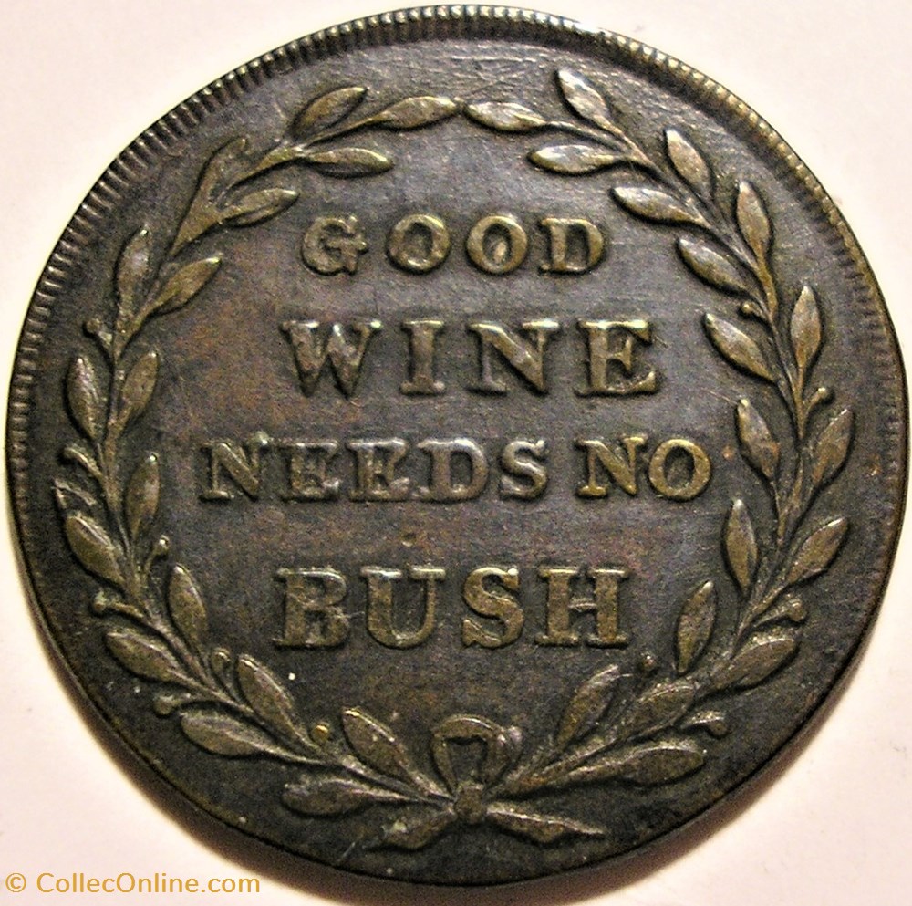 ca.1820' One Farthing - Barrett's Tea Warehouse, England monnaie monde royaume uni ca 182 one farthing barrets tea warehouse england