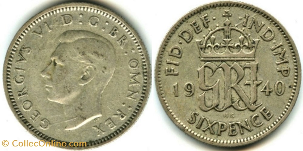 George VI - 6 Pence 1940 - Great Britain monnaies monde royaume uni george vi 6 pence 1940 great britain