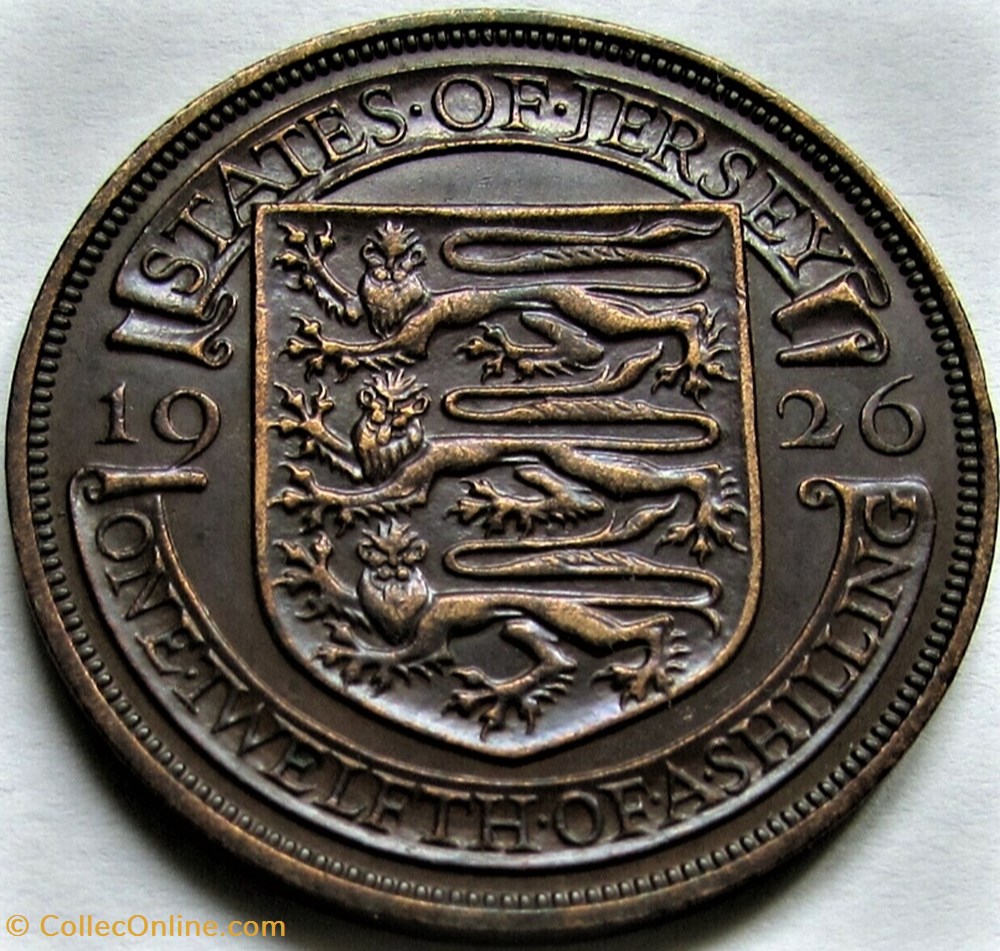 George V - 1/12 Shilling 1926 - Jersey 3 monnaies monde george v 1 12 shilling 1926 jersey