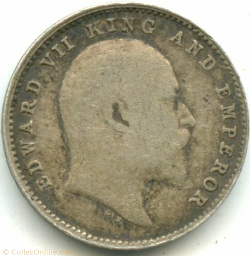 Edward VII - Two Annas 1903 - British India 2 monnaie monde inde edward vii two annas 1903 british india