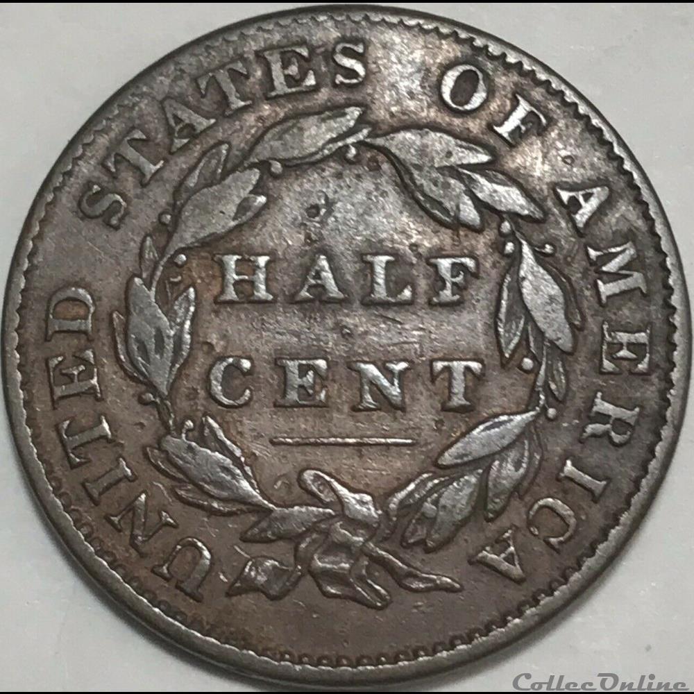 1832 Classic Head Half Cent 4 monnaie monde etat uni 1832 classic head half cent