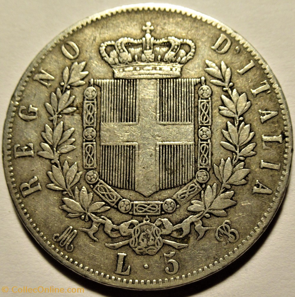 monnaies monde italie 1875 regno italia 5 lire milano vittorio emanuele ii ex 2