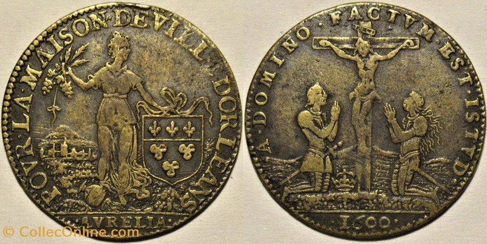 monnaies paranumismatique jetons poids henri iv jeton 1600 maison de la ville orleans