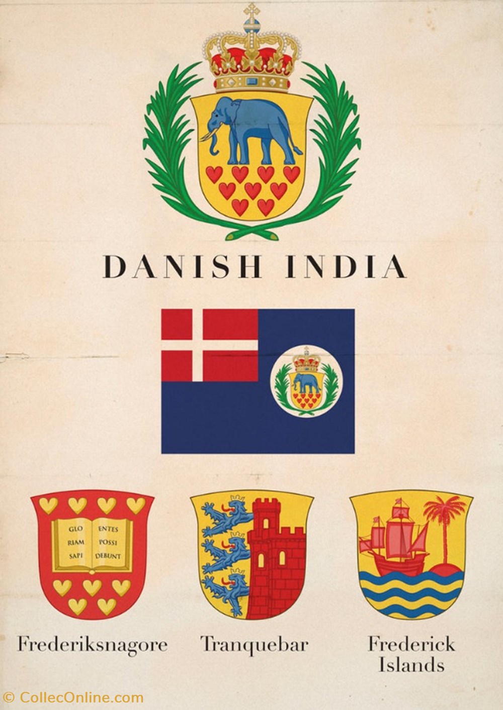 Danish India Colony - Bookmark monnaies monde danemark danish india colony bookmark