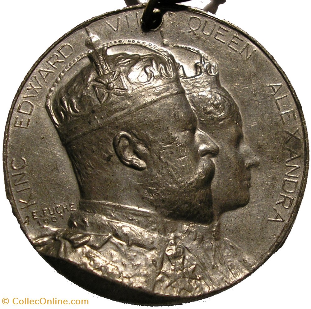 Edward VII & Alexandra - 1902 Coronation Medal, Canterbury - UK 2 medaille royaume uni edward vii alexandra 1902 coronation medal canterbury uk
