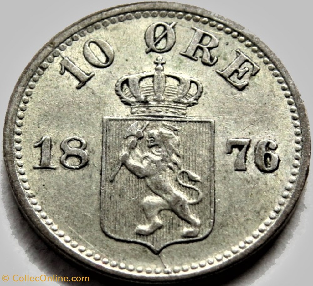 Oskar II - 10 Øre 1876 Norway monnaies monde norvege oskar ii 10 re 1876 norway