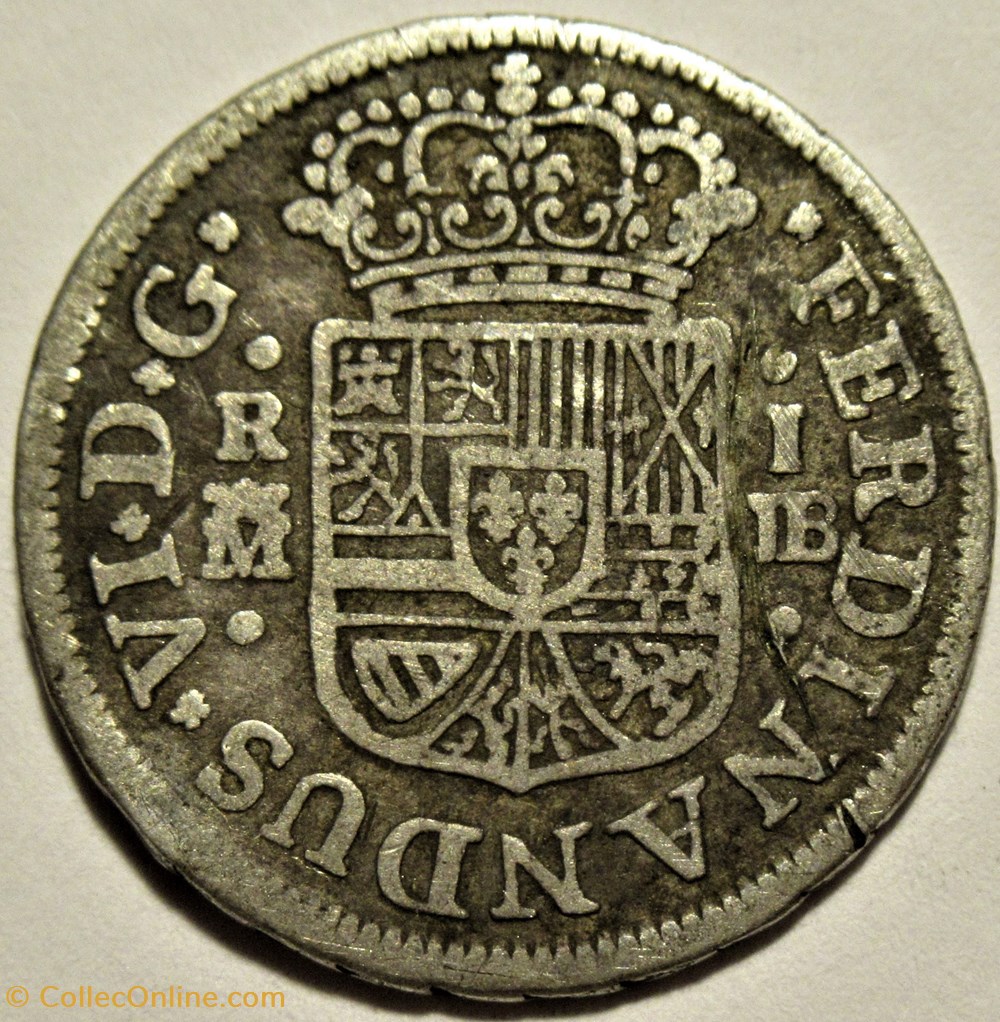 monnaies europe medievale royaume espagne 1751 madrid 1 real ferdinando vi de espana