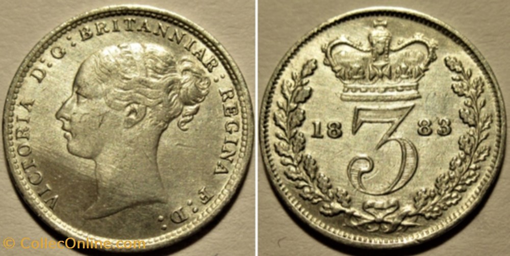 Victoria - 3 Pence 1883 - Kingdom of Great Britain monnaies monde royaume uni victoria 3 pence 1883 kingdom of great britain