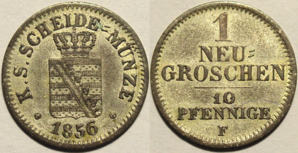 Johann I - 1 Neu-Groschen 1856, Kingdom of Saxony monnaies europe medievale saint empire romain germanique johann i 1 neu groschen 1856 kingdom of saxony
