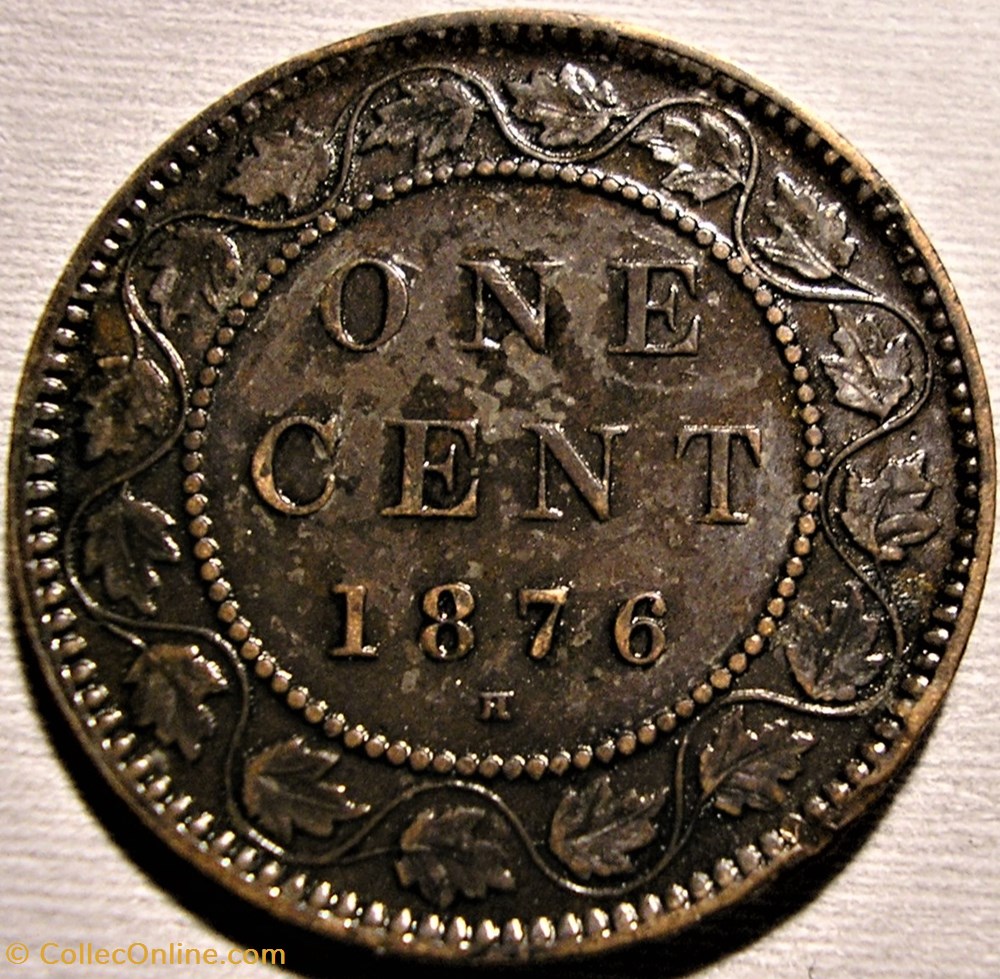 Victoria - One Cent 1876 Heaton (ex.3) monnaie monde canadum victoria one cent 1876 heaton ex 3