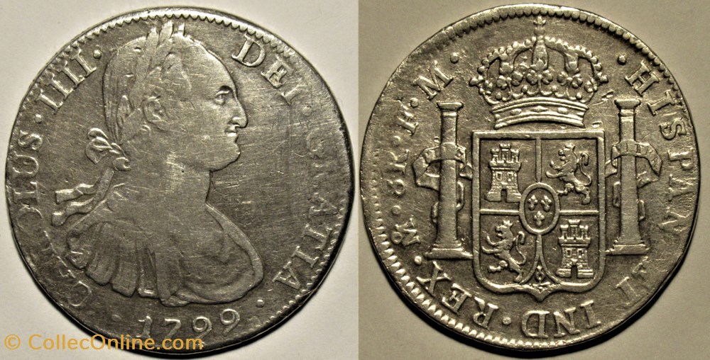 monnaies monde mexique mexico 8 reales 1799 mexico carlos iv de espana