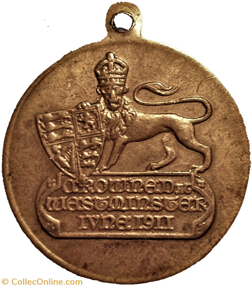 George V & Mary - 1911 Westminster Coronation Medalet 3 medaille royaume uni george v mary 1911 westminster coronation medalet
