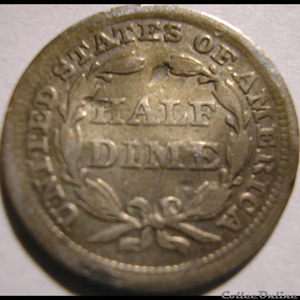 ←1854→ Half Dime (ex.2) monnaies monde etats unis 1854 half dime ex 2