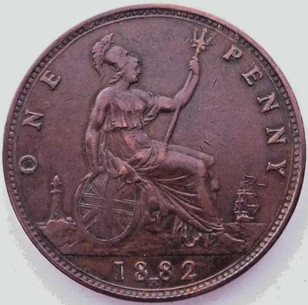 Victoria - One Penny 1882 H - Kingdom of Great Britain monnaies monde royaume uni victoria one penny 1882 h kingdom of great britain