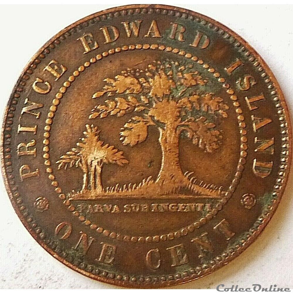 Victoria - One Cent 1871 - Prince Edward Island (ex2) monnaie monde canadum victoria one cent 1871 prince edward island ex2