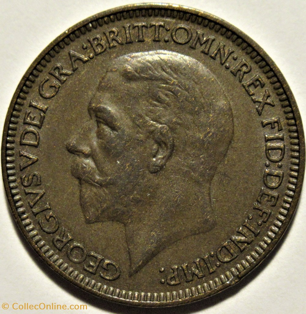 George V - Farthing 1934 - Great Britain 2 monnaies monde royaume uni george v farthing 1934 great britain