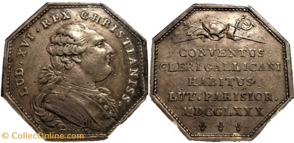 Louis XVI - Assemblée du Clergé de France - Jeton octogonal 1780 monnaies paranumismatique jetons poids louis xvi assemblee du clerge de france jeton octogonal 1780