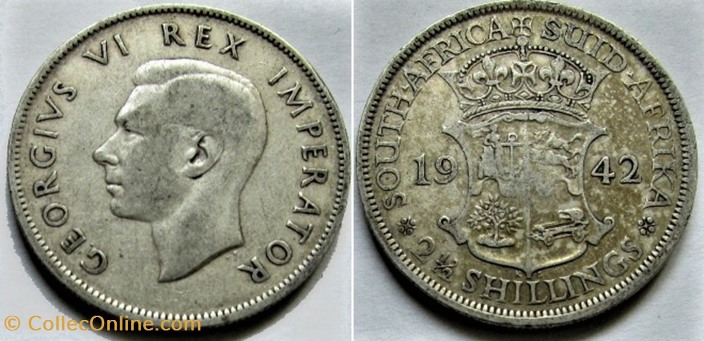 George VI - 2,½ Shillings 1942 - South Africa monnaies monde afrique du sud george vi 2 shillings 1942 south africa