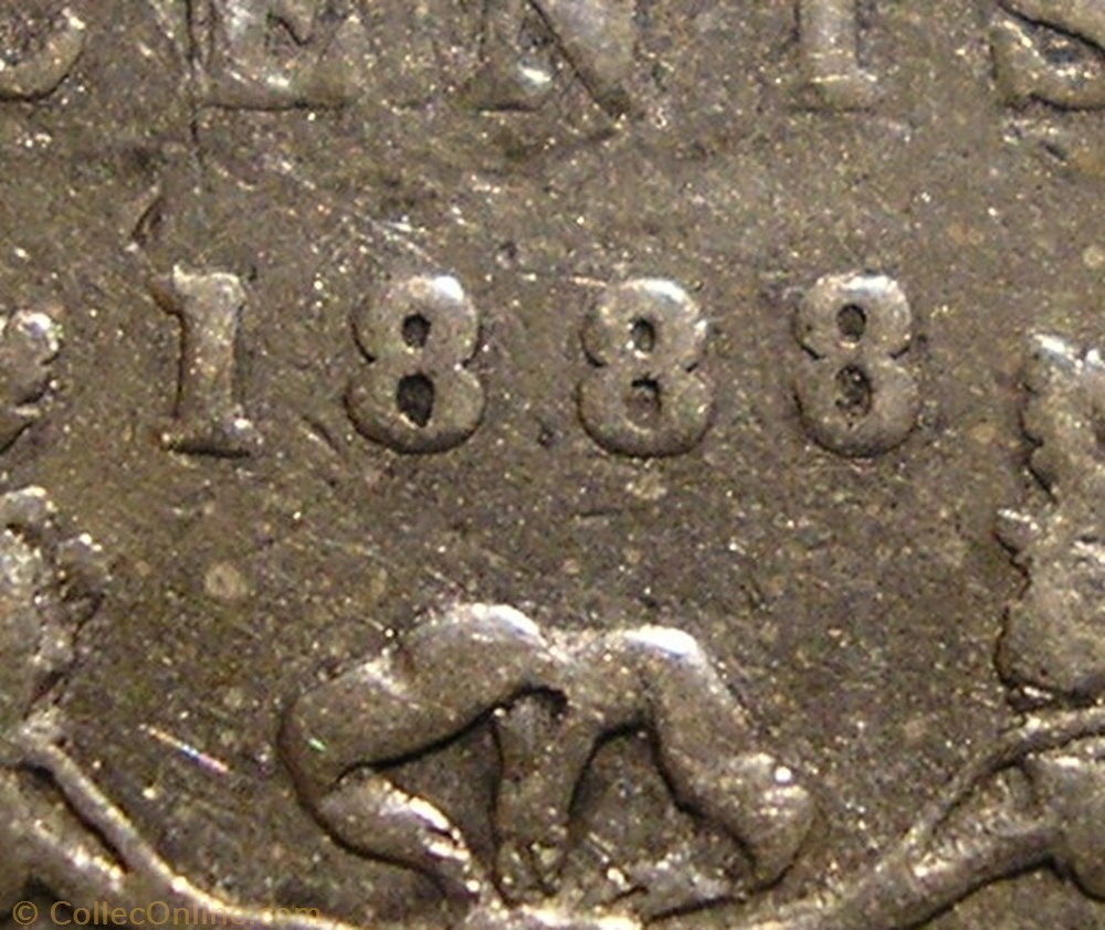 Victoria - 25 Cents 1888 3 monnaies monde canada victoria 25 cents 1888