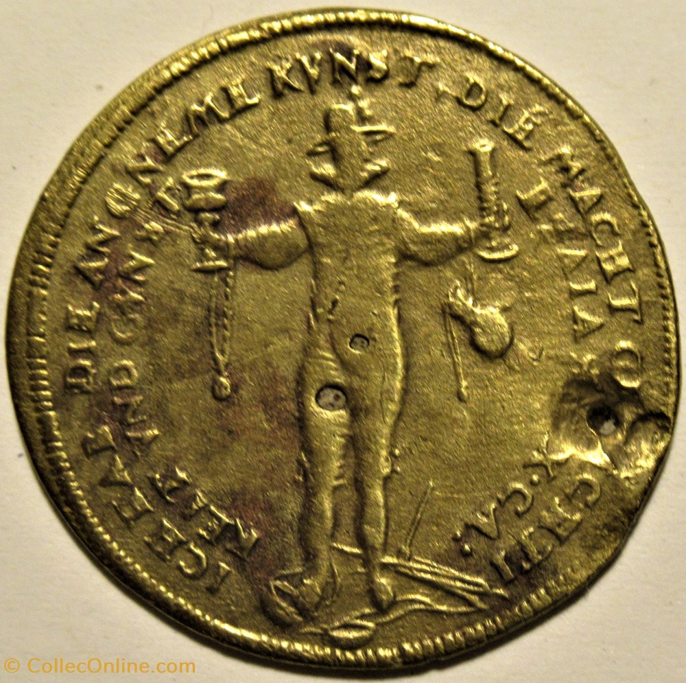 Rechenpfennig Nuremberg, Germany, ca. 1619 - Token "Making Money" is an art ! 2 monnaies paranumismatique jetons poids rechenpfennig nuremberg germany ca 1619 token making money is an art