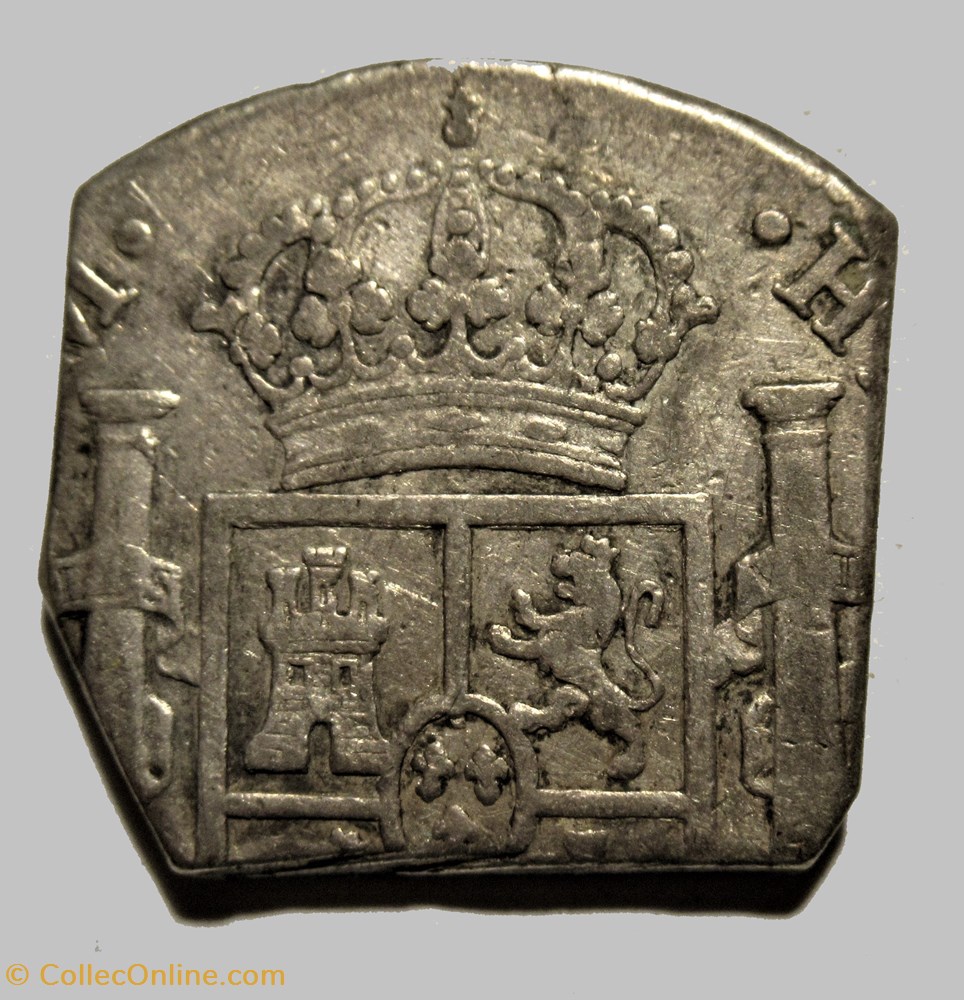 Spanish Caribbean or Guadalupe - Cut 8 Reales - Carlos IV de España 3 monnaies monde guadeloupe spanish caribbean or guadalupe cut 8 reales carlos iv de espana