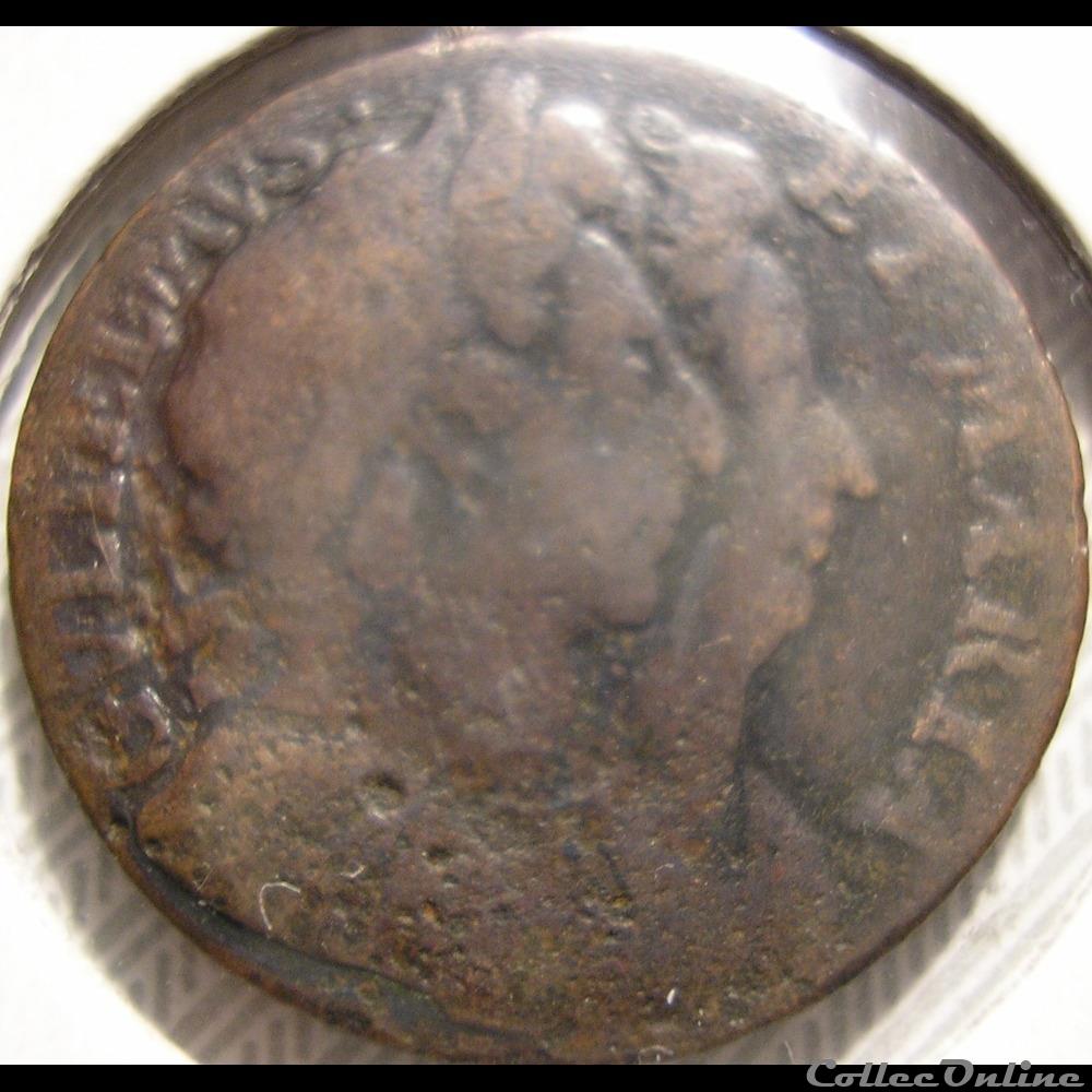 William III & Marie II - Farthing 1694 Kingdom of England 3 monnaies europe medievale royaume angleterre william iii marie ii farthing 1694 kingdom of england