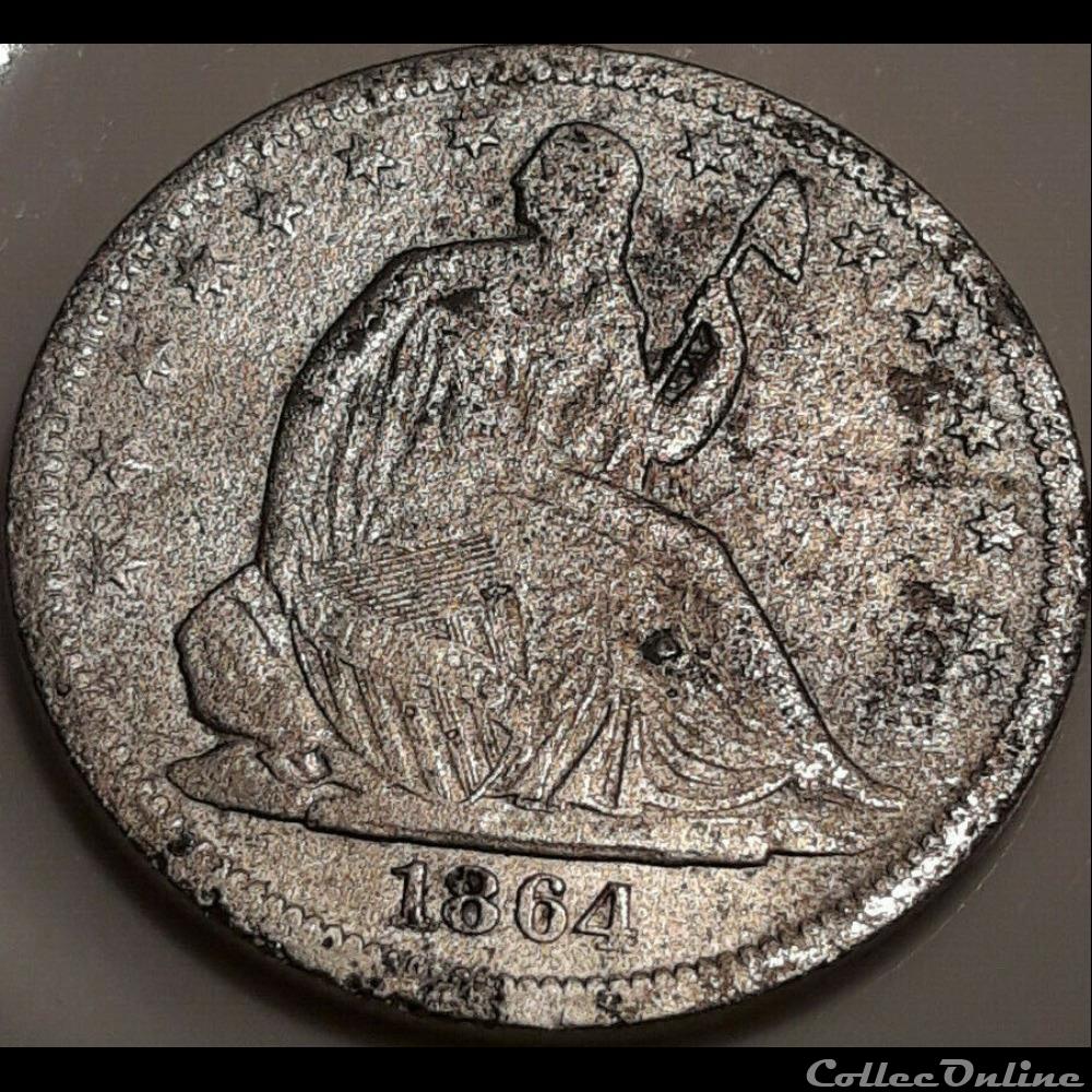 1864 S - Half Dollar 4 monnaies monde etats unis 1864 s half dollar
