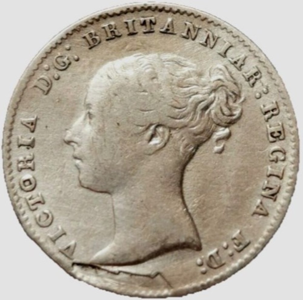 Victoria - 3 Pence 1845 - Kingdom of Great Britain - Error monnaies monde royaume uni victoria 3 pence 1845 kingdom of great britain error