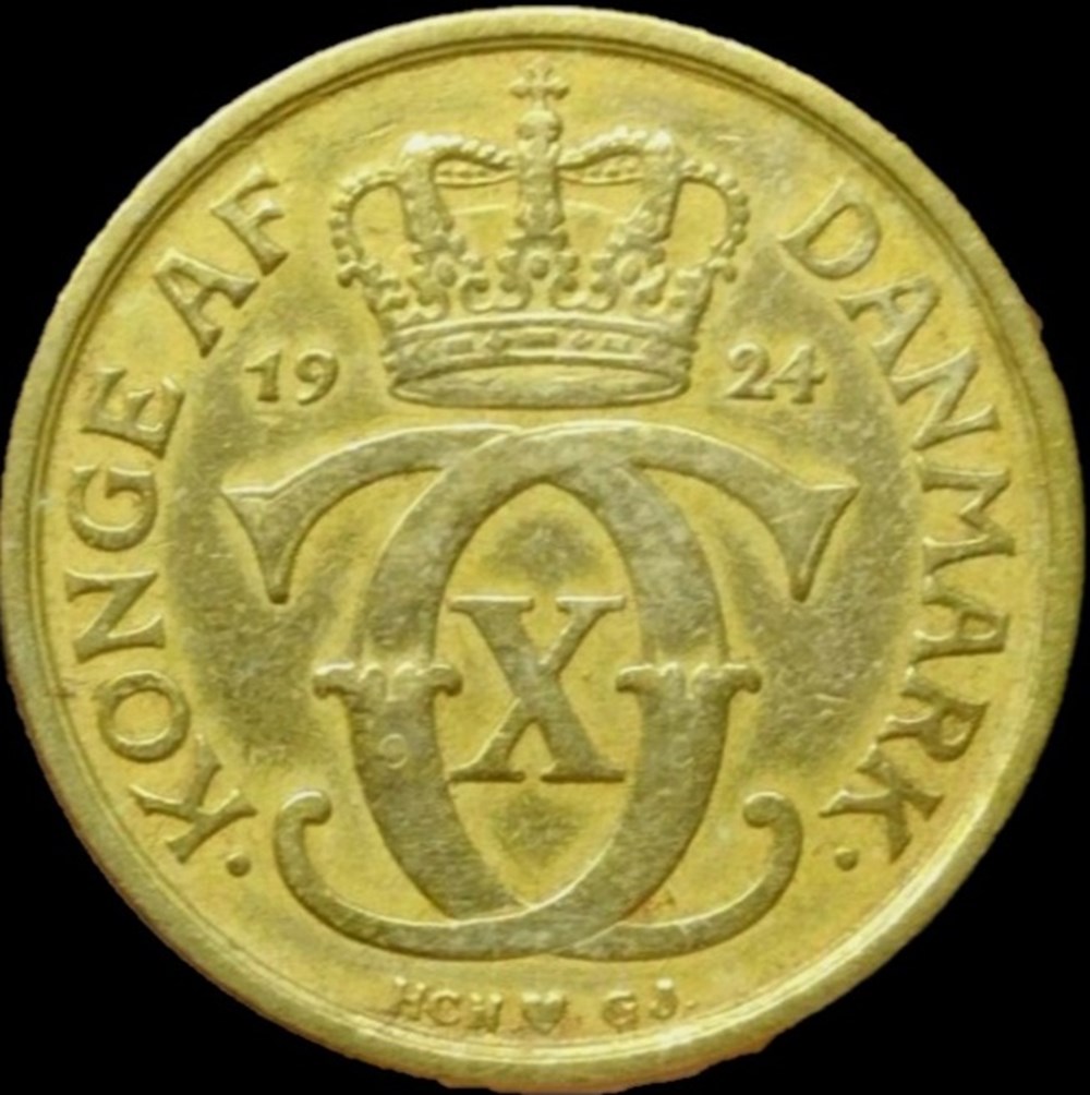 Christian X Denmark - ½ Krone 1924 monnaies monde danemark christian x denmark krone 1924