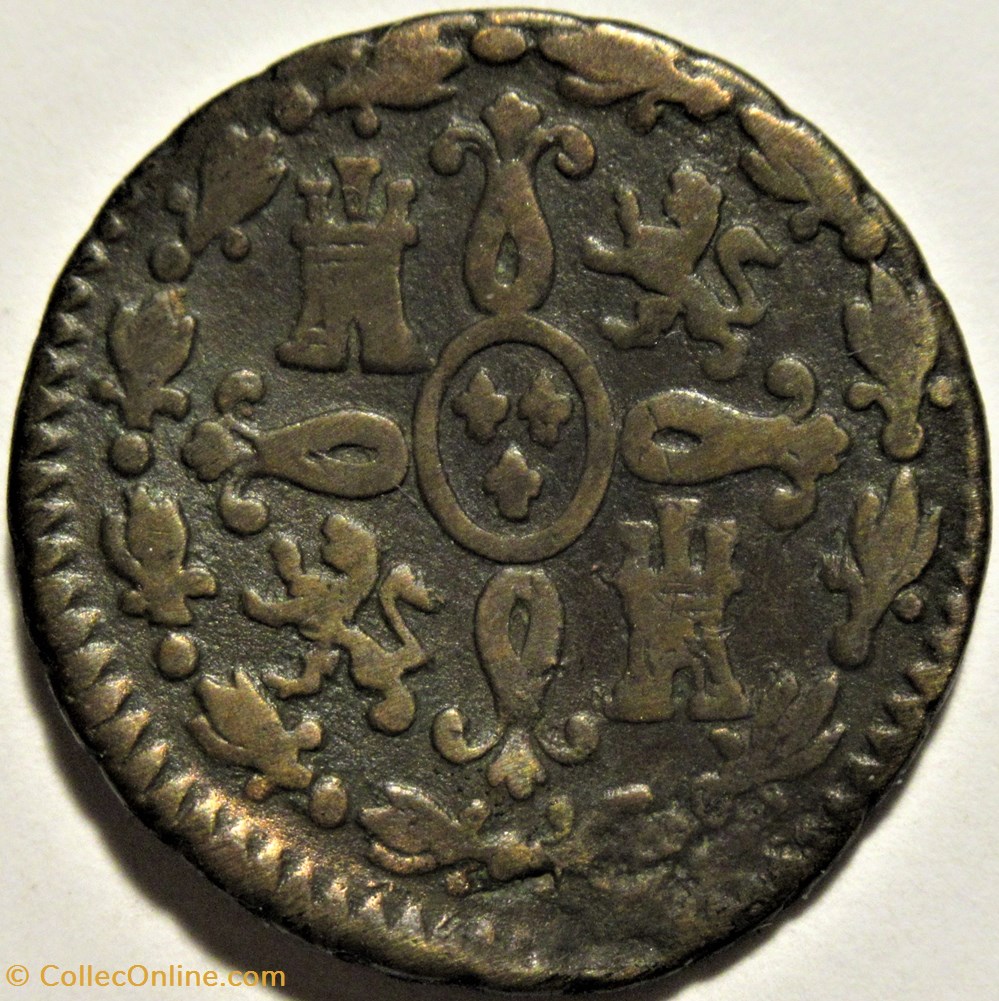 1829 Segovia 2 Maravedis - Fernando VII de España 3 monnaies monde espagne 1829 segovia 2 maravedis fernando vii de espana