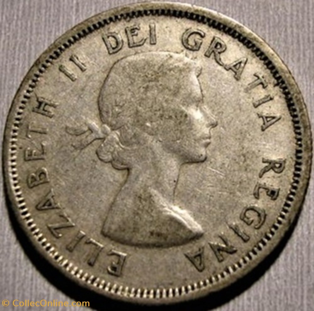 monnaies monde canada elizabeth ii 25 cents 1955
