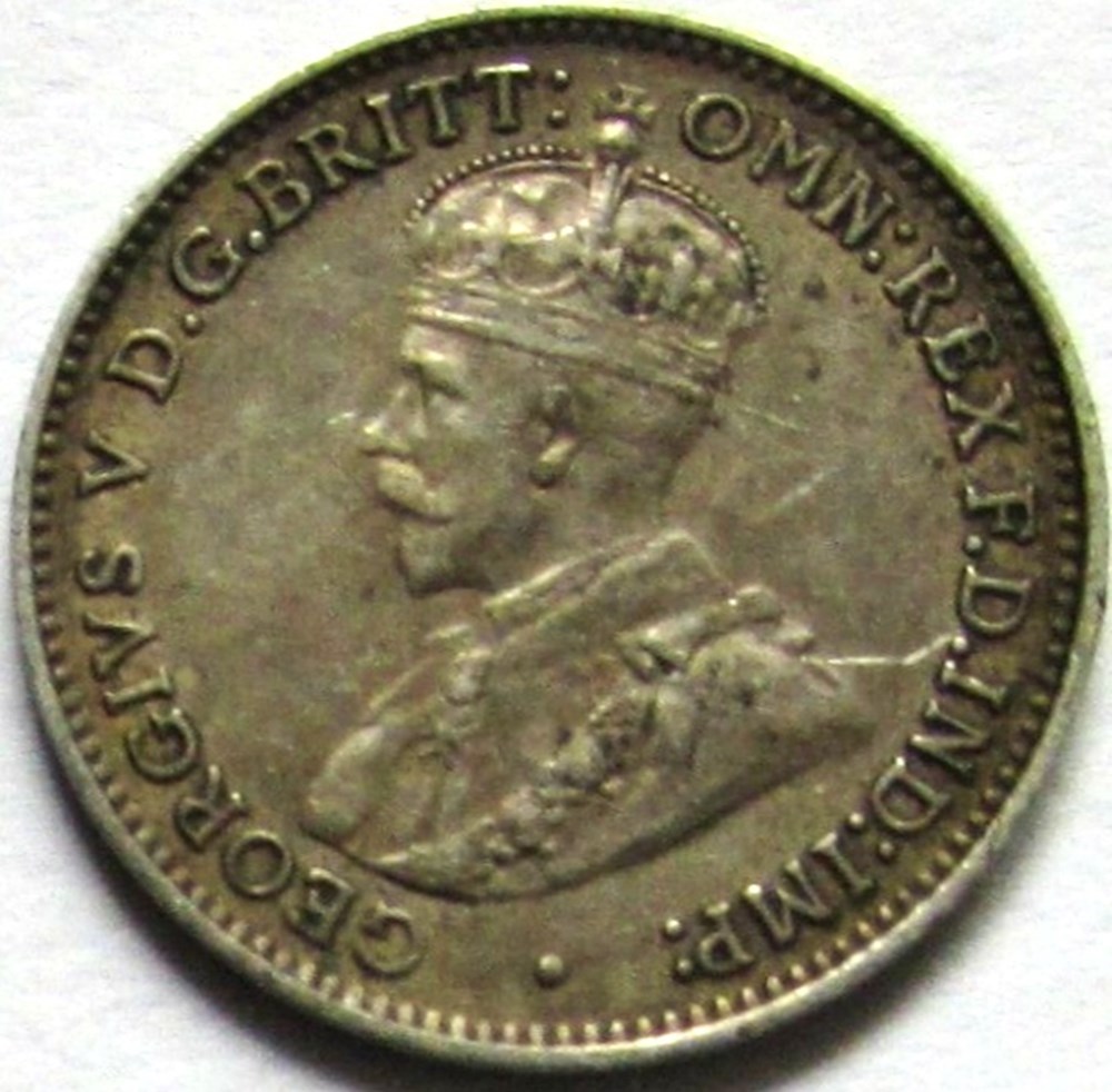 monnaies monde australie george v three pence 1916 melbourne australia