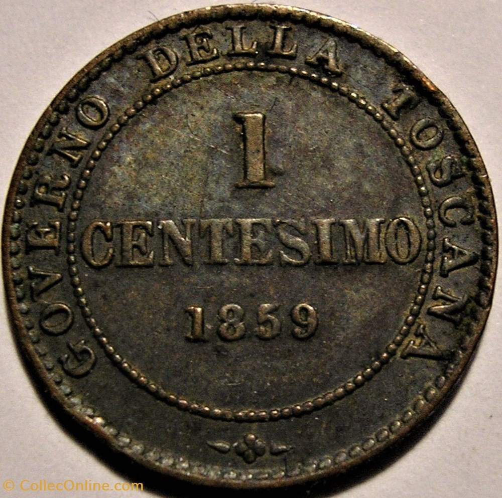 1859 Province Unite del Centro Italia, 1 Centesimo - Vittorio Emanuele of Sardinia monnaie monde italie 1859 province unite del centro italia 1 centesimo vittorio emanuele of sardinia
