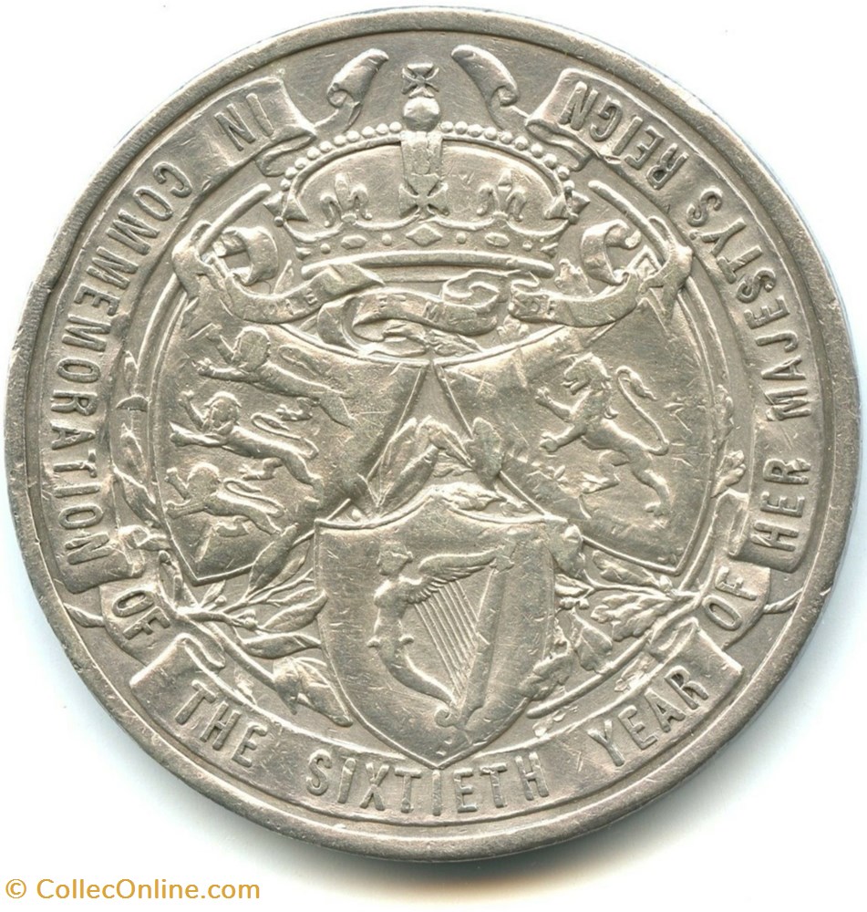 Victoria - 1897 Diamond Jubilee Silver Medal - GB 3 medaille royaume uni victoria 1897 diamond jubilee silver medal gb