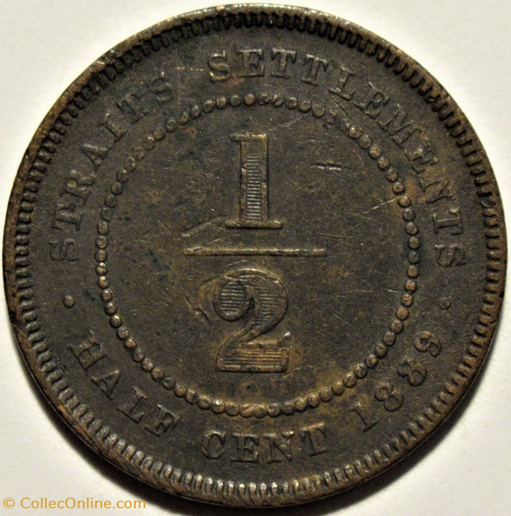 monnaies monde malaisie victoria half cent 1889 straits settlements malaysia