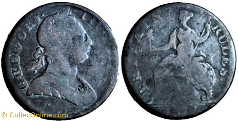 1771 Gregory III Pon - HalfPenny Token, Britain Rules monnaies monde royaume uni 1771 gregory iii pon halfpenny token britain rules