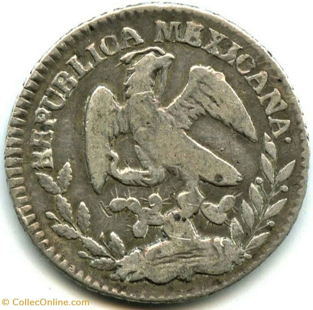 México - 1 Real 1844 San Luis Potosi - 2nd Republic 2 monnaies monde mexique mexico 1 real 1844 san luis potosi 2nd republic