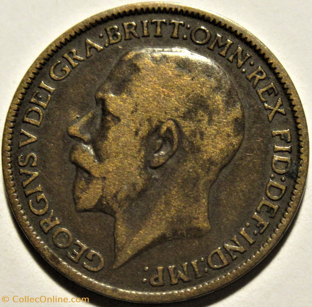 George V - Farthing 1918 - Great Britain 2 monnaies monde royaume uni george v farthing 1918 great britain