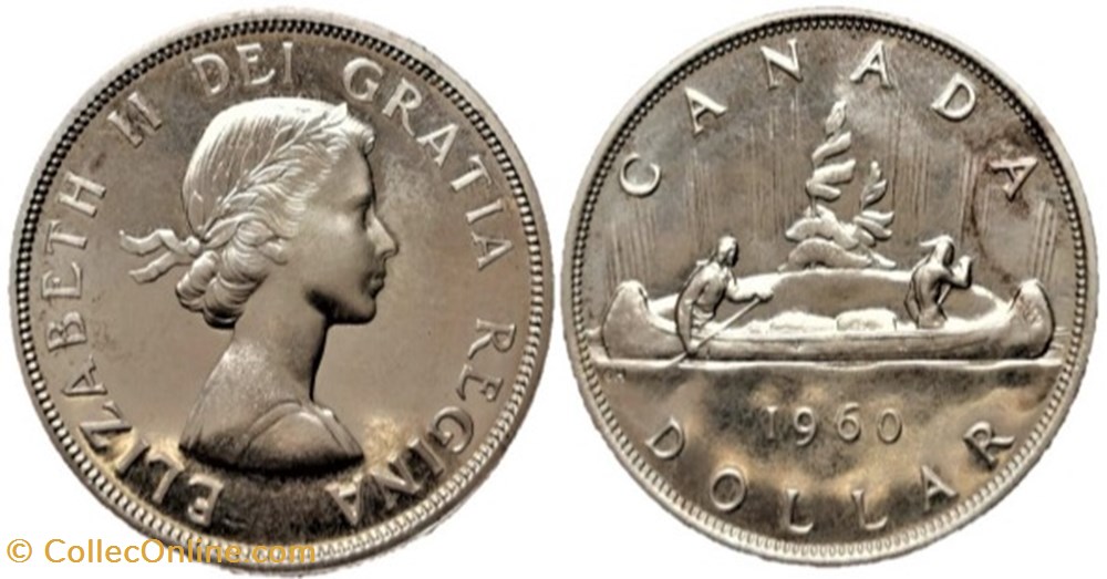 monnaies monde canada elizabeth ii 1 dollar 1960 voyageur