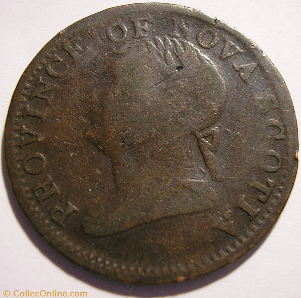 George IV - HalfPenny Token 1832 - Nova Scotia (counterfeit) monnaie monde canadum george iv halfpenny token 1832 nova scotia counterfeit